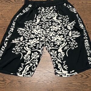 Black and White Floral Shorts - looks and feels like silk!
